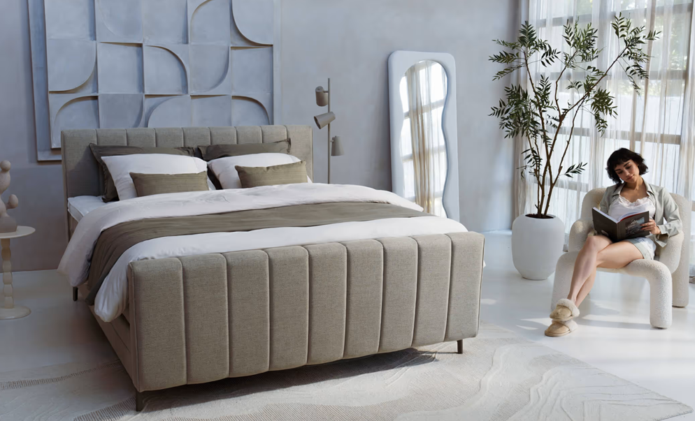 Slaapkamer met boxspring